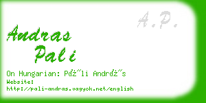 andras pali business card
